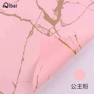 Qibai 20 hojas diseño de papel de arte Floral Brooke patrón de mármol impermeable Paquete de papel de regalo de flores mate para ramos - Product Image 4