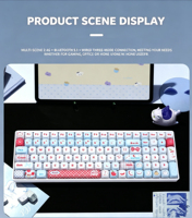 Clavier mécanique Zornher ZH100 Apple Pie, interrupteurs silencieux et interchangeables à chaud, idéal pour le bureau, le gaming et une configuration esthétique de bureau.