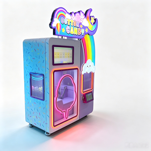 Máquina Popular para Hacer Algodón de Azúcar con Luces Decorativas Coloridas, Equipo Inteligente de Venta de Algodón de Azúcar <span class=keywords><strong>sin</strong></span> Supervisión para Interiores - Product Image 3