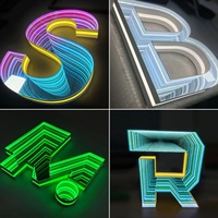 Enseigne lumineuse personnalisée en lettres LED avec miroir infini, lettres lumineuses 3D, panneau publicitaire LED pour boutique