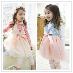 เสื้อยืดแขนยาวลูกไม้สุดน่ารักพร้อมชุดเดรสสำหรับเด็กผู้หญิง ขายส่งเสื้อผ้าเด็กจากซัพพลายเออร์จีน - Product Image 4