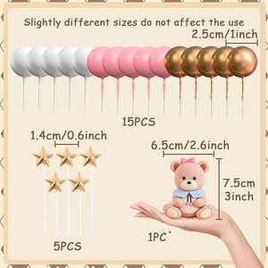 Adorno <span class=keywords><strong>para</strong></span> <span class=keywords><strong>Pastel</strong></span> <span class=keywords><strong>de</strong></span> Baby Shower con Osito <span class=keywords><strong>de</strong></span> Peluche, Precio <span class=keywords><strong>de</strong></span> Fábrica, Azul y Dorado, Redondo, Decoración <span class=keywords><strong>para</strong></span> <span class=keywords><strong>Pastel</strong></span> <span class=keywords><strong>de</strong></span> Cumpleaños - Product Image 4