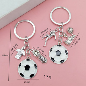 Metallo pallone da calcio Team Club portachiavi calcio giocatore di calcio scarpa portachiavi basket Rugby portachiavi <span class=keywords><strong>per</strong></span> uomo donna regalo - Product Image 3