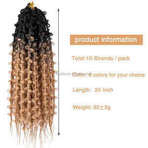 Extensiones de Cabello Trenzadas Estilo Jungle Box Fáciles de Usar, 24 Pulgadas, Estilo Boho Goddess, Sin Nudos, Pre-enlazadas, Trenzas de Mariposa, Cabello de Crochet para Mujer - Product Image 6