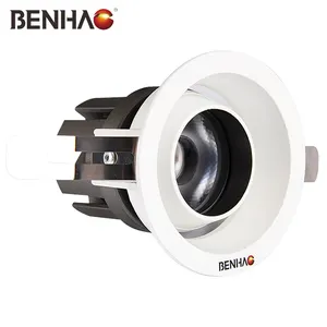 Nhôm hiện đại dẫn xuống ánh sáng Trần recessed Tủ rượu LED spotlight có thể điều chỉnh cao lumen COB khách sạn trong Nhà Trắng 220V 80