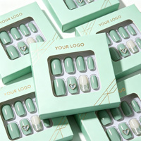 Boîte d'emballage pour faux ongles à presser, personnalisée avec logo, élégante, faite à la main, avec fenêtre, vente en gros directe usine