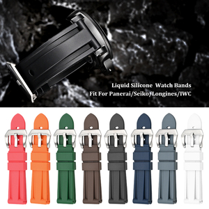 Correas de Reloj de Silicona Líquida de 22mm 24mm para <span class=keywords><strong>Hombre</strong></span> y Mujer, Correa de Reloj para Panerai/Seiko/<span class=keywords><strong>Longines</strong></span>/IWC - Product Image 4
