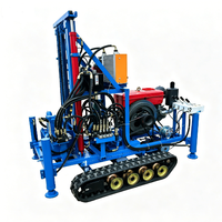 Foreuse hydraulique portable sur chenilles diesel 25 CV pour puits d'eau, profondeur 120 m