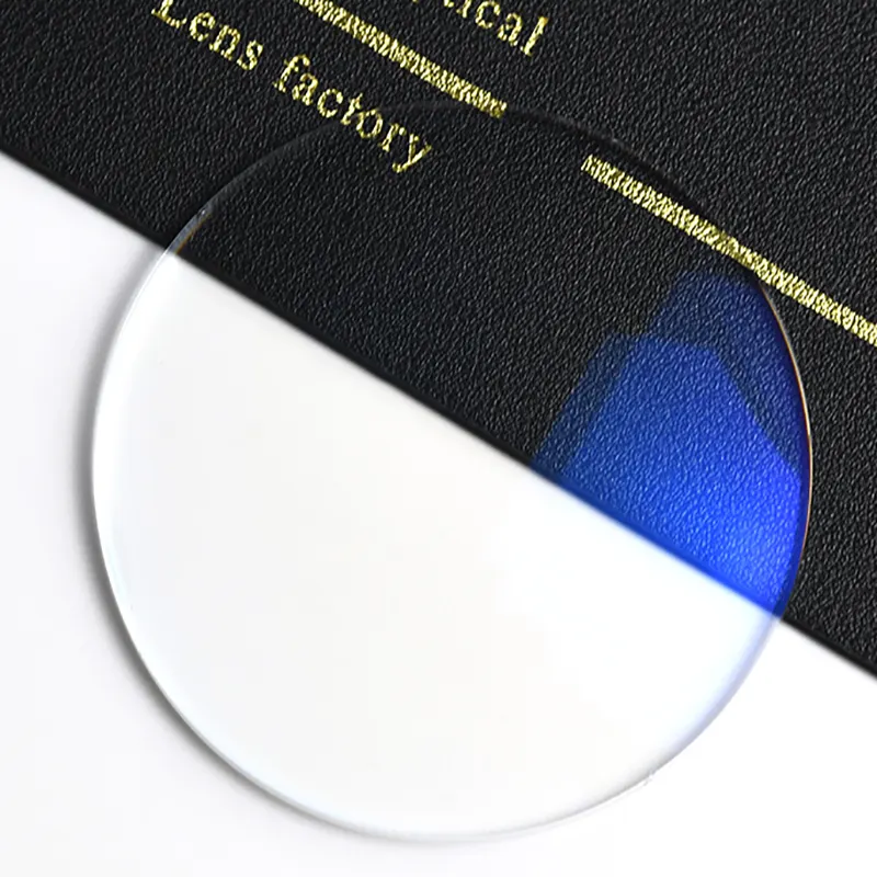 Usine 1.56 uv420 anti blue ray lentilles shmc bleu vert revêtement bleu coupe bifocale optique lentilles