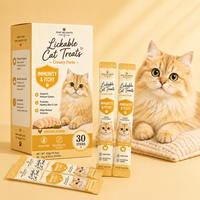 Friandises à lécher pour chats, soutien immunitaire, bien-être de la peau et du pelage, saveur poulet, purée crémeuse, nutrition quotidienne, marque privée OEM