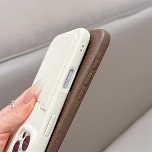 For Apple leather textured <b>card</b> slot phone case compatible with for iPhone 16 Pro Max, luxury high-end <b>card</b> <b>wallet</b> phone case - Product Image 3