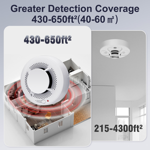 <span class=keywords><strong>Détecteur</strong></span> 2-en-1 <span class=keywords><strong>de</strong></span> <span class=keywords><strong>fumée</strong></span> et <span class=keywords><strong>de</strong></span> chaleur avec alarme sonore >85 dB, sonde <span class=keywords><strong>de</strong></span> température pour aérateurs, bouton <span class=keywords><strong>de</strong></span> silencieux/auto-vérification et avertissement - Product Image 5
