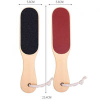 Lime à pied double face en bois en gros dissolvant de callosités râpe à pédicure exfoliant pour la peau morte avec 10 pièces de papier de verre