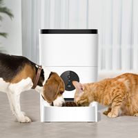 4L blanc ce rohs marque privée multifonctionnel wifi télécommande intelligente mangeoire pour animaux de compagnie automatique