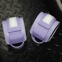 Sangles de cheville réglables en cuir et néoprène, rembourrées, pour exercices de fitness et machines à câbles