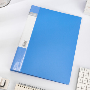 Deli 5004 <b>A4</b> 40 Page Transparent Plastic <b>Document</b> <b>Folder</b> Blue Office Supply File <b>Folder</b> - Product Image 3