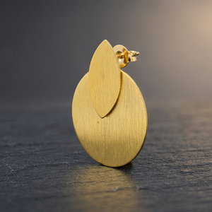 Stylish Trendy <b>Gold</b> Plated Zinc Alloy Pyramid Stud Earrings Classic Unisex Fashion Jewelry for Special Occasion - Product Image 2