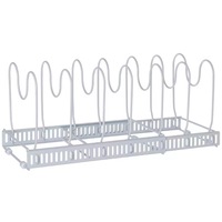 Étagère d'organisation de cuisine moderne, durable, écologique et peu encombrante, en acier au carbone revêtu, pour organiser les casseroles et les poêles, noir/blanc