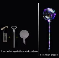 Ballons LED Bobo transparents, ballons à bulles, formes de licorne, fleur, cœur, étoile pour la décoration de fête
