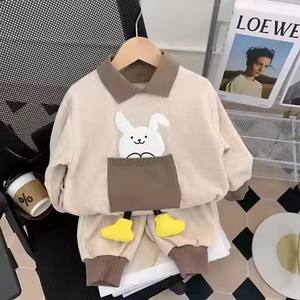 Venta al por mayor bebé niño niños Patchwork impreso algodón suave Shell Casual deportes sudadera conjunto manga larga <span class=keywords><strong>ropa</strong></span> de invierno niños - Product Image 3