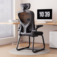 Chaise de bureau exécutive contemporaine réglable, pivotante, en maille, design personnalisé pour personnel, ergonomique, avec base coulissante en acier inoxydable