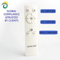 Control Remoto Inalámbrico Programable y Personalizable IR RF 2.4G de 10 Botones, Blanco, con Código Variable, Control por Voz, para DSTV, Batería AAA, Alcance de 10m