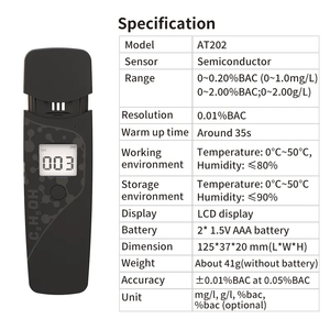 Detector de Álcool Sem Contato Min, Testador de Álcool para Teste de Hálito ao Dirigir - Product Image 6