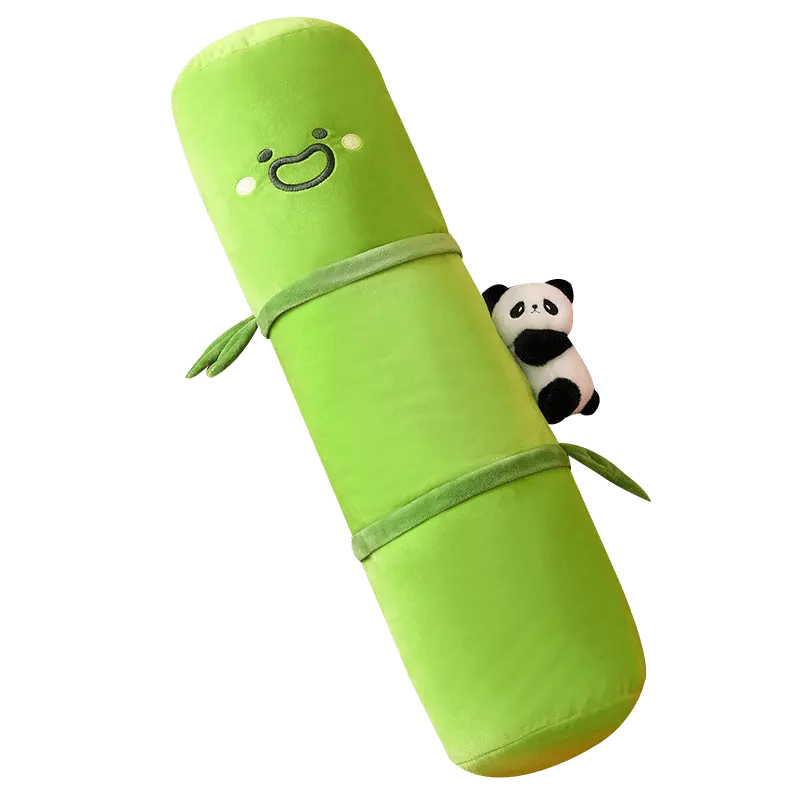 Nuevo amanecer, diseño personalizado, bonito tubo de bambú suave y grueso, refuerzo de Panda de peluche, muebles para el hogar, molde relleno en "U", almohada para el cuello, juguete