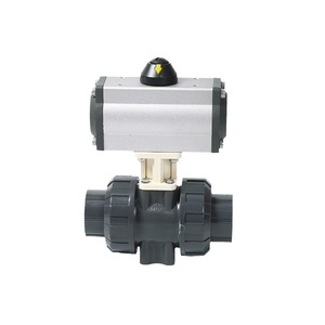 Pneumatic Upvc Plastic Ball Valve Acid Alkali Resistant Chemical Water Treatment Straight Through Industrial Use - Product Image 3
