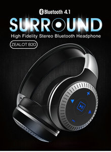 Auriculares estéreo HiFi Zealot <span class=keywords><strong>B20</strong></span>, auriculares inalámbricos supraaurales con súper bajos, manos libres con micrófono - Product Image 3