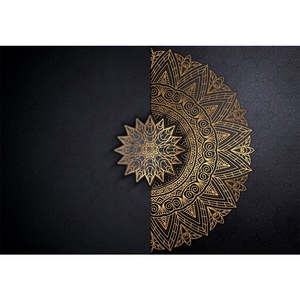 Papier peint bohème noir <span class=keywords><strong>mandala</strong></span>, murale zen yoga - Product Image 6