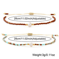 Gelang manik-manik Go2boho Miyuki dengan mutiara, perhiasan Boho dapat disesuaikan buatan tangan untuk wanita hadiah persahabatan