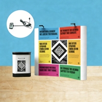 Affichage professionnel pour événements avec assemblage magnétique et valise de transport portable pour expositions
