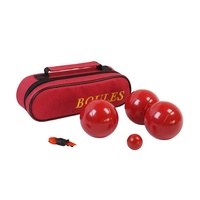Lot de 3 boules de pétanque rouges avec sac personnalisé pour jeux en plein air