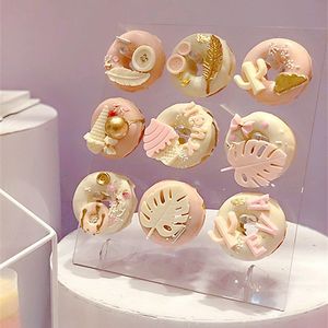 Support de présentation de beignets en acrylique transparent personnalisé, support à dessert multi-niveaux, personnalisable, décoration de table pour mariage, <span class=keywords><strong>anniversaire</strong></span>, fête, boulangerie - Product Image 2