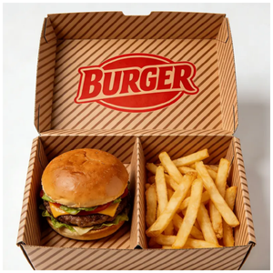 Caja de Papel Kraft para Alimentos de 1000 ml al por Mayor con Ventana Transparente a Prueba de Fugas para Comida para Llevar, Exhibición de Alimentos, Logotipo Personalizado - Product Image 1