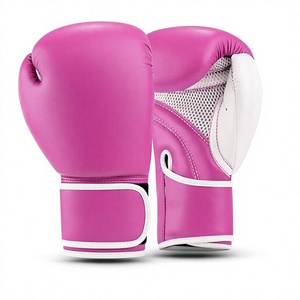 Guantes de Boxeo de Cuero PU Rosa, Transpirables, con Correa de Velcro en la Muñeca, para Mujer - Product Image 2