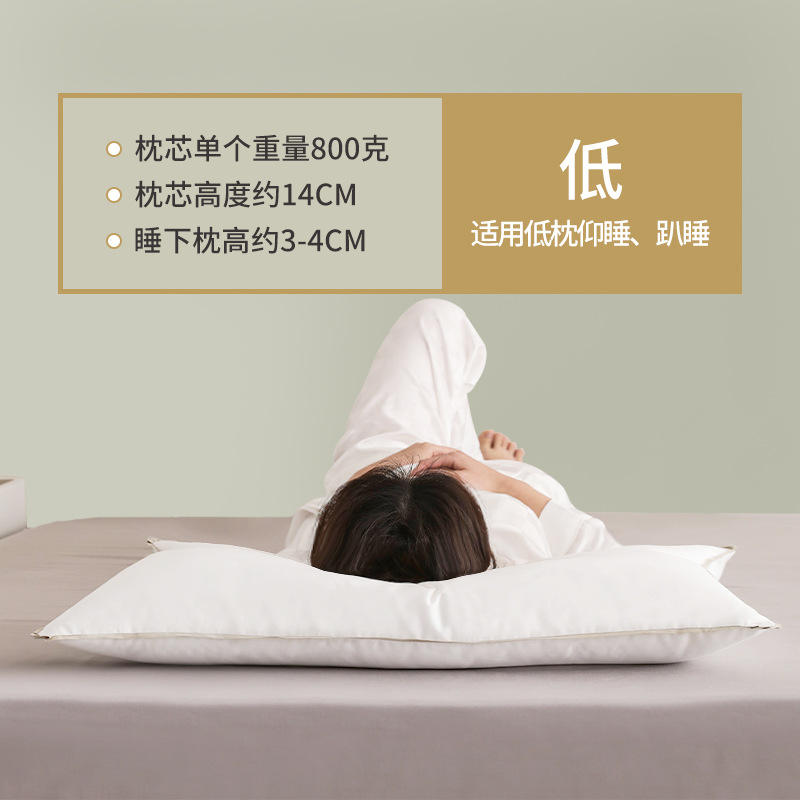 Almohada baja gris de una cara [Paquete individual 48*74cm]