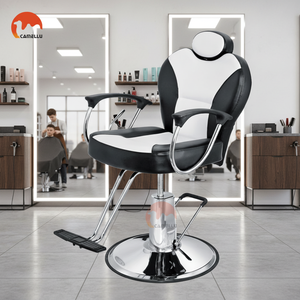 Sillón de Peluquería Hidráulico de Acero Inoxidable de Lujo, Silla de Estilismo y Permanente para Salón de Belleza y Barbería - Product Image 1