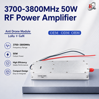 Sumber Sinyal VCO Terintegrasi 50W3700-3800MHz Modul Penguat Daya Rf GaN Lora Modul Anti Drone