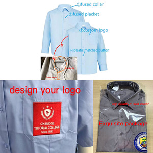 Chemises de haute qualité en gros pour l'école primaire, uniformes scolaires pour enfants, chemises unisexes personnalisables, chemise à col blanc/bleu - Product Image 3