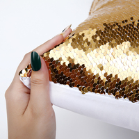 16 ''x 16'' or clair Flip paillettes réversible personnalisé Sublimation vierge impression bricolage coussin Sequin taie d'oreiller couverture pour canapé