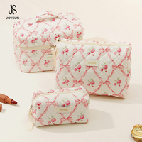 JOYSUN Trousse de Maquillage Multifonction Grande Capacité en Coton Style Floral avec Fermeture Éclair – Nouveauté Fraîche