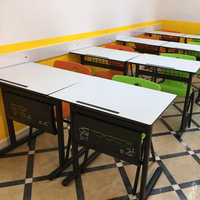 Chaise de bureau double pour étudiant, au design moderne, de haute qualité, ensemble de mobilier scolaire pour atelier de bureau à domicile à prix compétitif