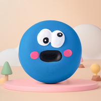 Jouet pour chien en latex de forme ronde, résistant à la décoloration, avec couineur intégré, conforme aux normes FDA REACH, pour la mastication quotidienne, motif dessin animé