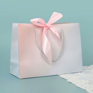 High Quality Exquisite Premium Paper Bagwith Ribbon Handle Elegant Paper Packaging for Shopping <b>Bags</b> - Product Image 3