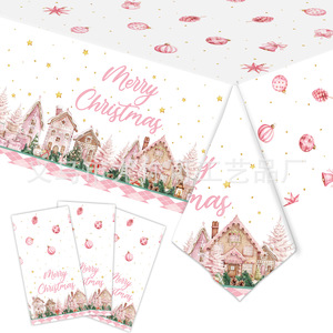 Ensemble de vaisselle de Noël en papier pour fête d'hiver, assiettes, gobelets, serviettes, couverts, 40-60 pièces pour décorations de Noël - Product Image 2