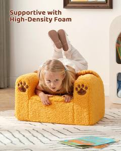 เก้าอี้โซฟาผ้ากำมะหยี่นุ่ม <span class=keywords><strong>ดี</strong></span>ไซน์สิงโตสีเหลืองน่ารัก แบรนด์ OEM ผลิตตามสั่ง บรรจุภัณฑ์สุญญากาศ เหมาะสำหรับเด็กชายและเด็กหญิง ใช้เป็นของขวัญวันเกิดและคริสต์มาส - Product Image 5