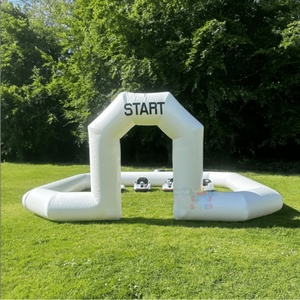 SUPER CASTLE Pista <span class=keywords><strong>de</strong></span> Carreras Inflable Blanca <span class=keywords><strong>para</strong></span> Autos <span class=keywords><strong>de</strong></span> Choque y Go Karts <span class=keywords><strong>de</strong></span> 3x3m/4x4m/5x5m con Bomba <span class=keywords><strong>de</strong></span> Aire <span class=keywords><strong>para</strong></span> <span class=keywords><strong>Alquiler</strong></span> - Product Image 2