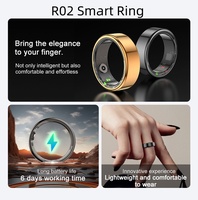 Anneau intelligent personnalisé OEM SDK, moniteur de fréquence cardiaque HRV, moniteur d'oxygène sanguin, suivi de la santé pour femmes et hommes, R02